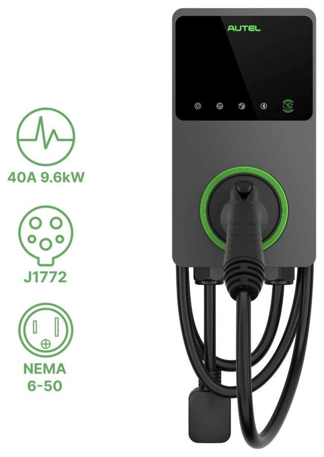 Autel MaxiCharger AC Elite 40A, 9.6 kW, J1772 connector, NEMA 6-50 plug